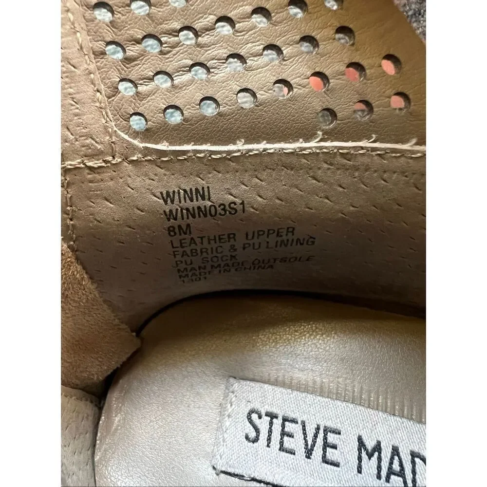 Steve Madden Beige Winni Suede Wedge Sneakers Size 8